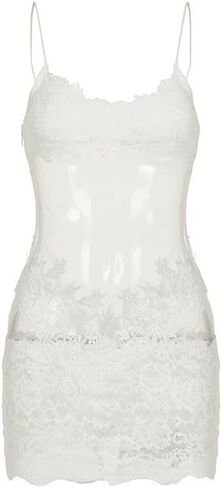 GK-O Women's Sexy Floral Lace Teddy Lingerie with Chest Pads, Cutout Mesh Bodysuit & G-String Set, Pure Lust Sheer Nightwear in Saudi Arabia
