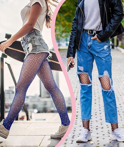 MEEZY Fishnet Stockings Colored Sparkly Tights, Shiny Tights High Elastic Glitter Stockings Pantyhose for Music Festival in Saudi Arabia
