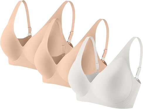 3 عبوات من حمالات الصدر الجيلي للنساء، حمالة صدر لاسلكية عميقة على شكل حرف V ناعمة بدون خياطة، حمالة صدر رافعة للصدر مثيرة للغطس اليومي in Kuwait