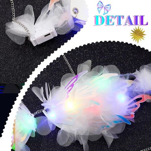 REETAN Light Up Bra Top LED Sparkly Glow Tops Featival Rave Outfit Accessories for Women White in Saudi Arabia
