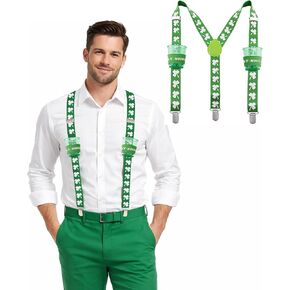حمالات يوم القديس باتريك للرجال من رجل الرجال - إكسسوارات يوم القديس باتريك - حمالات شامروك للرجال مع مشابك للحفلات الأيرلندية in Kuwait