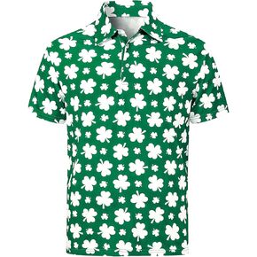 قميص رجالي بأكمام قصيرة من St. Patrick's Day Shamrock Polo Irish Clover Golf in Kuwait
