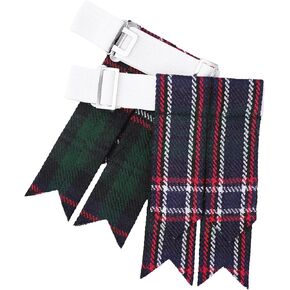 Men’s Kilt Flashes with Adjustable Buckle – Plain & Tartan Kilt Sock Garters – Acrylic Wool Highland Wear in Saudi Arabia