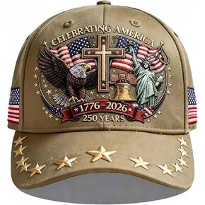 250 Anniversary USA Hat American 250th Eagle & Liberty & Cross Patriotic Printed Pattern Baseball Cap for Men Women in Saudi Arabia