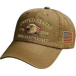 Eagle & Liberty,United States 250th Anniversary Hat,250th Anniversary USA Hat,Bald Eagle Embroidery Patriotic Baseball Cap in Kuwait
