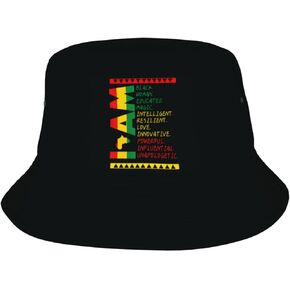 I Am Black History Month Bucket Hat Summer Travel Beach Fishing Fisherman Cap in Saudi Arabia