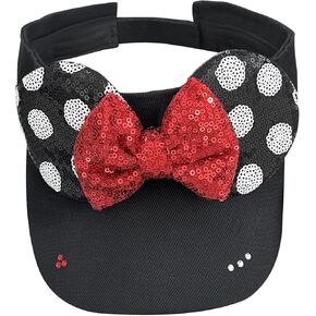 Sparkly Mouse Ears Visor Hat for Adult Women, Adjustable Sun Visor Cap with Sequin Mouse Ears Bow, Cute Party Headwear Glitter Visor Hat with Ears for Theme Parks & Festivals Black in Saudi Arabia