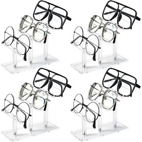 Sintuff 4 Pcs Acrylic Eyeglasses Frame Stand Clear Sunglasses Rack Sunglass Organizer Display Eyewear Glasses Holder Stand for Glasses Shop Home Storage (6 Tier) in Kuwait