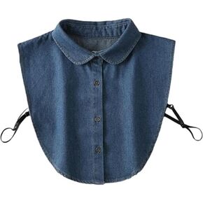 Denim False Collar for Women, Extra Large Detachable Dickey Collar Half Shirts Blouse False Collar Top for Women in Saudi Arabia