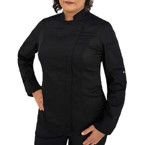 Culinary Master Women's Breathable Long Sleeve Premium Zip Up Chef Jacket Coat in Saudi Arabia