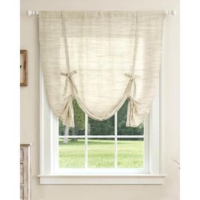 ستائر LazBlinds مربوطة، ستائر كتان معزولة حراريًا للخصوصية، ستارة نافذة الحمام ذات الظل الروماني، ستارة جيب قضيب قابلة للتعديل للمطبخ، غرفة المعيشة، غرفة النوم (31 بوصة عرض × 47 بوصة طول، طبيعي) in Kuwait