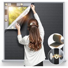 Magnetic Blackout Window Cover 40" x 58" Portable Blackout Curtains for Bedroom, Temporary Black Out Shades Window Privacy Film No Drill Black Out Blinds for Baby Nursery Travel Skylight - Blacks in Saudi Arabia