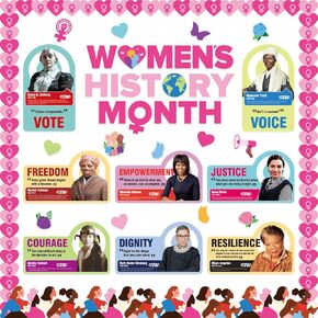 Womens History Month Bulletin Board Decorations, Women's History Month Motivational Influential Women Cutouts Posters Bulletin Board Decor for Classroom Blackboard Wall Door in Kuwait