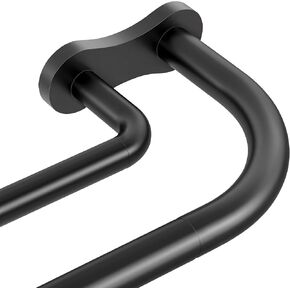 Double Curtain Rod, Black Wrap Around Blackout Dual Curtain Rods for Windows 48 to 84 inch, Adjustable Heavy Duty Curved Spliced Room Darkening Double Rods, All Metal, Aluminium Bracket in Kuwait