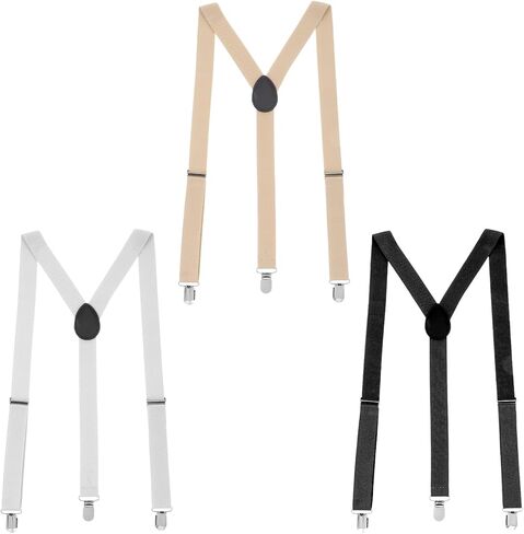3PCS Thin Y Back Ladies Suspenders for Women Pants Under Clothes, Women Suspenders Hidden, Adjustable for Jeans Undergarment (Black, Gray, Skin Tone) in Saudi Arabia