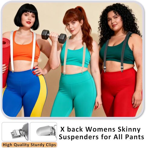 3PCS Thin Y Back Ladies Suspenders for Women Pants Under Clothes, Women Suspenders Hidden, Adjustable for Jeans Undergarment (Black, Gray, Skin Tone) in Saudi Arabia