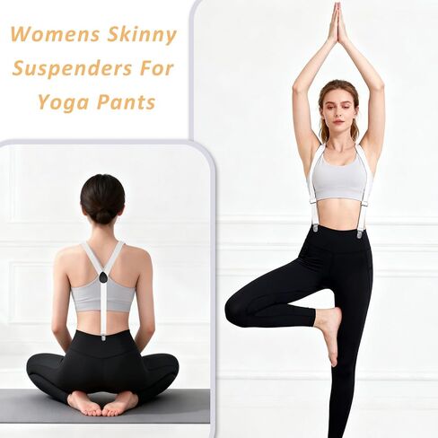 3PCS Thin Y Back Ladies Suspenders for Women Pants Under Clothes, Women Suspenders Hidden, Adjustable for Jeans Undergarment (Black, Gray, Skin Tone) in Saudi Arabia