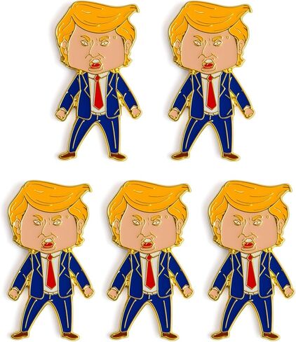 دبوس Happy Trump، دبوس طية صدر السترة Happy Trump، دبابيس المينا الفاخرة لحقائب الظهر والقبعات وشارة معطف السترة (مصممة في الولايات المتحدة عام 2020) in Kuwait