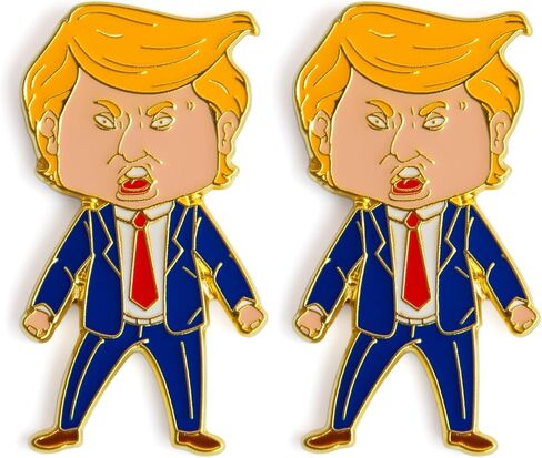 دبوس Happy Trump، دبوس طية صدر السترة Happy Trump، دبابيس المينا الفاخرة لحقائب الظهر والقبعات وشارة معطف السترة (مصممة في الولايات المتحدة عام 2020) in Kuwait