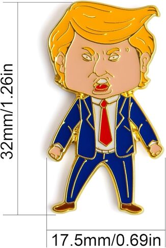 دبوس Happy Trump، دبوس طية صدر السترة Happy Trump، دبابيس المينا الفاخرة لحقائب الظهر والقبعات وشارة معطف السترة (مصممة في الولايات المتحدة عام 2020) in Kuwait