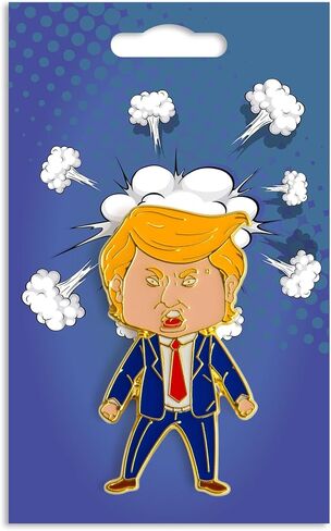 دبوس Happy Trump، دبوس طية صدر السترة Happy Trump، دبابيس المينا الفاخرة لحقائب الظهر والقبعات وشارة معطف السترة (مصممة في الولايات المتحدة عام 2020) in Kuwait