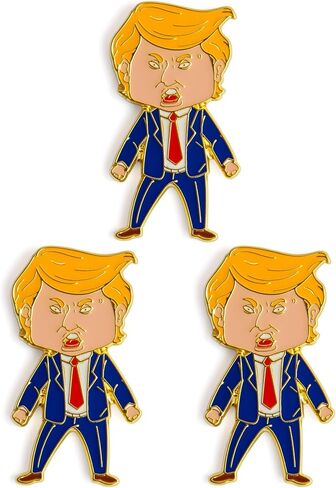 دبوس Happy Trump، دبوس طية صدر السترة Happy Trump، دبابيس المينا الفاخرة لحقائب الظهر والقبعات وشارة معطف السترة (مصممة في الولايات المتحدة عام 2020) in Kuwait