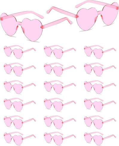 Valentines Party Heart Glasses Bulk, Pink Heart Shaped Sunglasses for Women, Favors Props for Wedding Holiday Events in Saudi Arabia