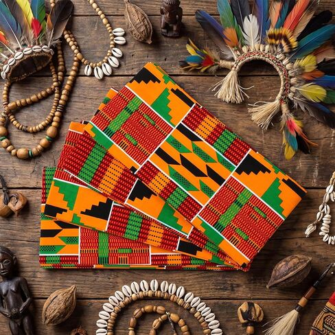 Jeyiour African Kente Scarf Unisex African Print Stole Sash Cloth Scarf for Black History Month 5.7 x 70 Inch in Saudi Arabia
