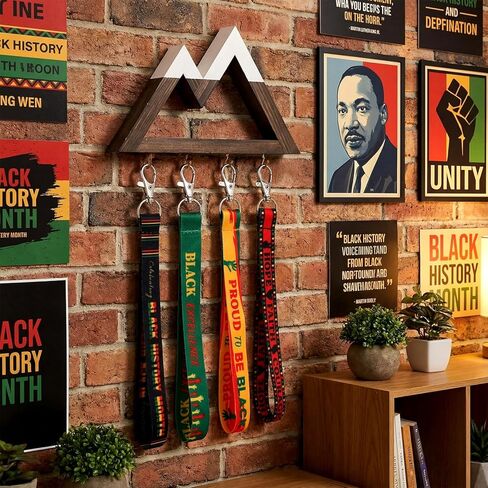 Norme 120 Pcs Black History Month Lanyard Keychains Gifts Bulk Key Chain Gifts for Black History Month Party Supplies Festival Celebration Decoration Goodie Bag Stuffers Fillers in Saudi Arabia