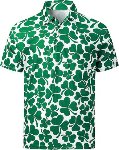 قميص رجالي بأكمام قصيرة من St. Patrick's Day Shamrock Polo Irish Clover Golf in Kuwait
