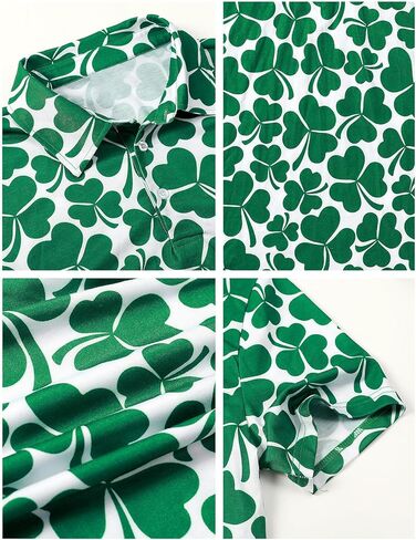 قميص رجالي بأكمام قصيرة من St. Patrick's Day Shamrock Polo Irish Clover Golf in Kuwait