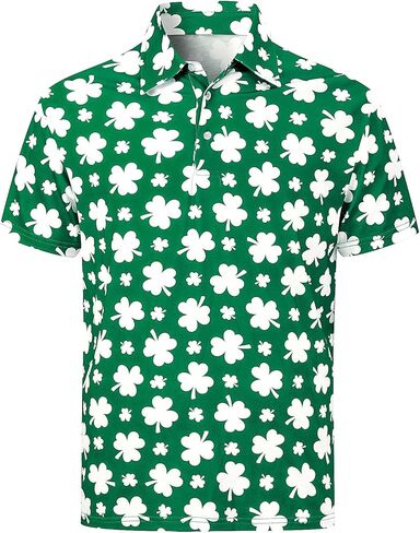 قميص رجالي بأكمام قصيرة من St. Patrick's Day Shamrock Polo Irish Clover Golf in Kuwait