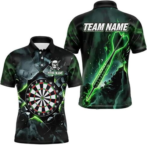 NAZENTI Custom 3D Dart Shirts & Polo Jerseys for Men Women, Personalized Name Galaxy American Flag Dartboard Tee Gifts S-5XL in Saudi Arabia