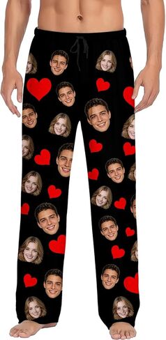 Custom Pajama Pants With Photo Customized Funny Pajamas Pants Personalized Unisex PJ Bottoms in Saudi Arabia
