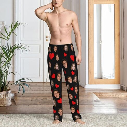 Custom Pajama Pants With Photo Customized Funny Pajamas Pants Personalized Unisex PJ Bottoms in Saudi Arabia