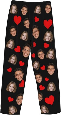 Custom Pajama Pants With Photo Customized Funny Pajamas Pants Personalized Unisex PJ Bottoms in Saudi Arabia
