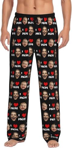 Custom Pajama Pants With Photo Customized Funny Pajamas Pants Personalized Unisex PJ Bottoms in Saudi Arabia