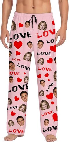 Custom Pajama Pants With Photo Customized Funny Pajamas Pants Personalized Unisex PJ Bottoms in Saudi Arabia