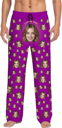 Custom Pajama Pants With Photo Customized Funny Pajamas Pants Personalized Unisex PJ Bottoms in Saudi Arabia