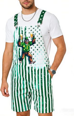 Mens Adjustable Straps Overalls Casual Shorts Romper Workout Jumpsuit in Saudi Arabia