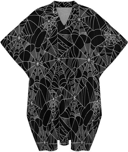 Halloween Spider Black Spiderweb Pattern Men's V-neck Robe Middle East Arabian Robe Butterfly Sleeves Kaftan in Kuwait