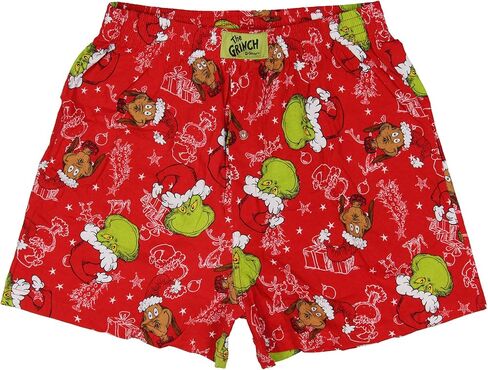 Dr. Seuss The Grinch Men's Max Grinch Cindy Lou Who Christmas Holiday AOP Boxers Lounge Sleep in Saudi Arabia