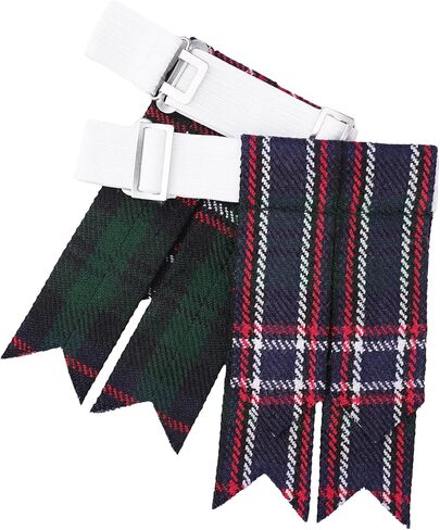Men’s Kilt Flashes with Adjustable Buckle – Plain & Tartan Kilt Sock Garters – Acrylic Wool Highland Wear in Saudi Arabia