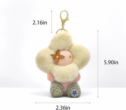 keyluncacy عباد الشمس أفخم سلسلة المفاتيح لسحر حقيبة الظهر للنساء والفتيات، قلادة زهرة لطيف لسحر المحفظة لحقائب اليد، رائعتين شنقا الديكور على ظهره، دمية جميلة لملحقات السيارات kawaii in Kuwait