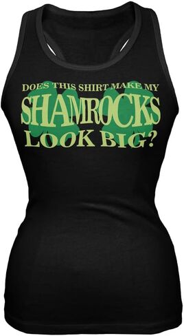 Old Glory St. Patricks Day Big Irish Shamrocks Funny Junior Soft Tank Top in Saudi Arabia