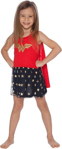 بيجامة فستان زي "Wonder Woman Cape" من DC Comics، أحمر، 6/6X in Saudi Arabia
