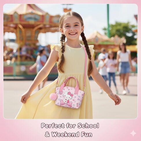 ratote Cute Pink Mini Purse for Girls, Canvas Stuff Wallet and Small Crossbody Bag in Saudi Arabia