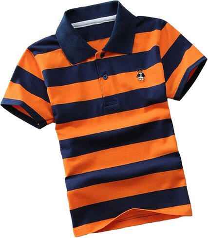 Boys School Uniform Polo Shirts Cute Cartoon Animals Embroidery T Shirt Short Sleeve 100th Day of School Shirts in Saudi Arabia