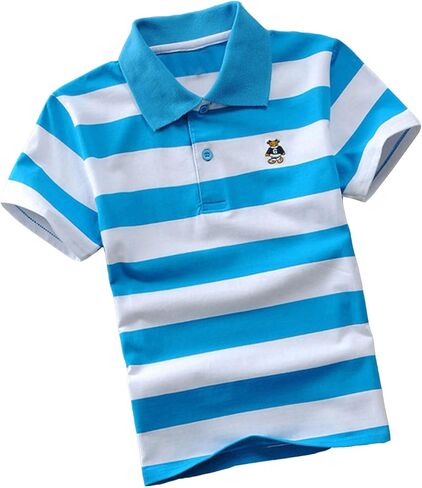 Boys School Uniform Polo Shirts Cute Cartoon Animals Embroidery T Shirt Short Sleeve 100th Day of School Shirts in Saudi Arabia
