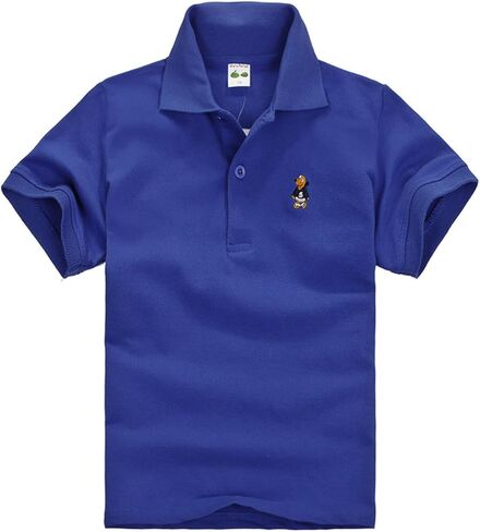 Boys School Uniform Polo Shirts Cute Cartoon Animals Embroidery T Shirt Short Sleeve 100th Day of School Shirts in Saudi Arabia